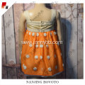 JannyBB spaghetti strap orange dots girls dress